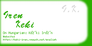 iren keki business card